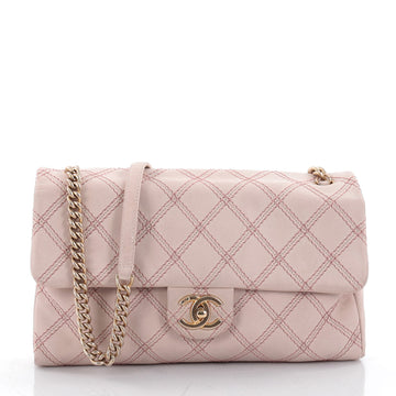 Chanel Metallic Stitch Flap Bag Quilted Leather Medium 2360202