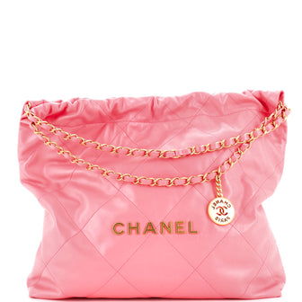 Chanel 22 Chain Hobo Quilted Calfskin Medium Pink 2360201