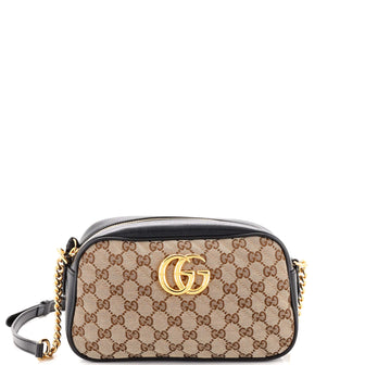 Gucci GG Marmont Shoulder Bag Diagonal Quilted GG Canvas Small