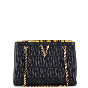 Versace Virtus Chain Tote Quilted Leather Small