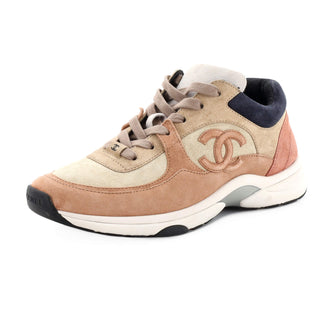 Chanel Women's CC Low-Top Sneakers Suede with Leather and Nylon