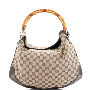 Gucci Diana Bamboo Shoulder Bag GG Canvas Medium