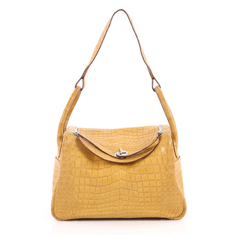 Hermes Lindy Handbag Niloticus Crocodile 30 Yellow 2360701