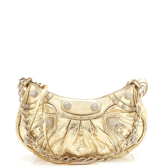 Balenciaga Le Cagole Giant Studs Shoulder Bag Leather with Crystals Mini