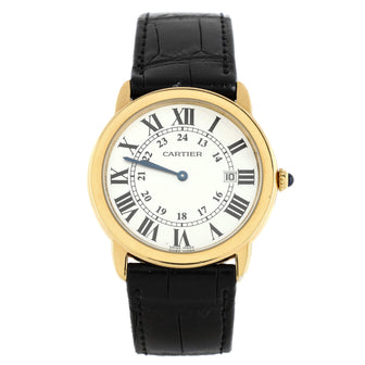 Cartier Ronde Solo de Cartier Quartz Watch Yellow Gold and Alligator 36