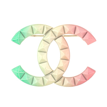 Chanel Studded CC Rainbow Brooch Metal