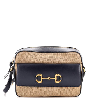 Gucci Horsebit 1955 Flap Pocket Camera Bag Canvas and Leather Small