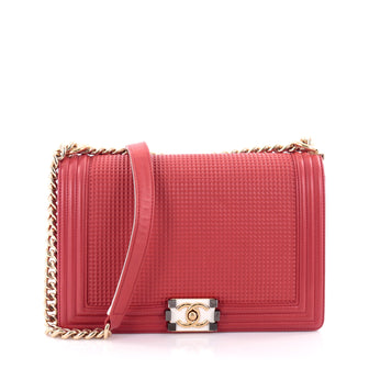 Chanel Boy Flap Bag Cube Embossed Lambskin New Medium 2360903