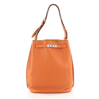 Hermes Eclat So Kelly Handbag Clemence 26 Orange 2360906