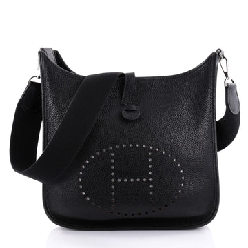 Hermes Evelyne Crossbody Gen I Clemence PM Black 2360910