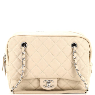 Chanel Camera Case Flap Bag Quilted Calfskin Medium Neutral 23609510