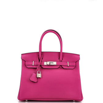 Hermes Birkin Bag Togo Leather Palladium Hardware In Rose