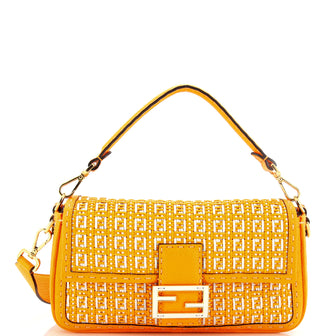 Fendi Selleria Baguette NM Bag Woven Leather Medium