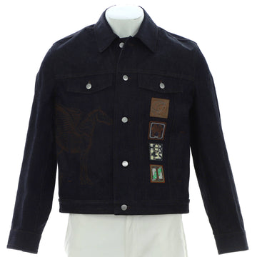 Hermes Men's Icones au Carre Jacket Embroidered Denim