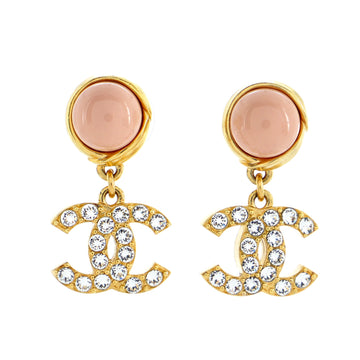 Chanel CC Drop Earrings Metal with Resin and Crystals