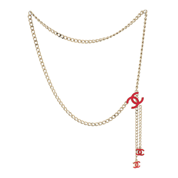 Chanel CC Charm Chain Belt Metal with Enamel 75 Gold