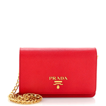 Prada Chain Wallet Crossbody Saffiano Leather