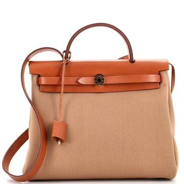 Hermes Herbag Zip Leather and Toile 31