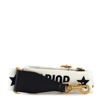 Christian Dior Logo Shoulder Strap Embroidered Canvas