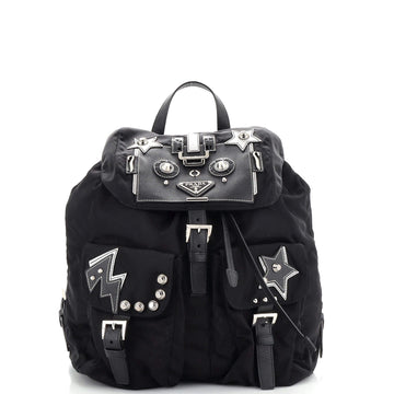Prada Robot Double Front Pocket Backpack Tessuto Medium