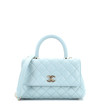 Chanel Coco Top Handle Bag Quilted Caviar Mini