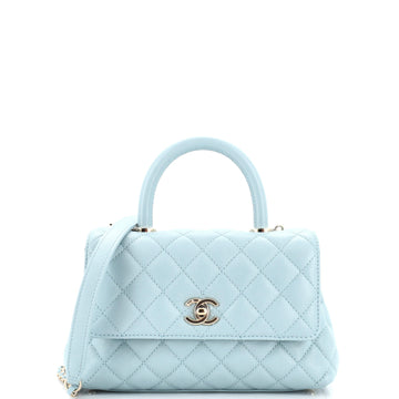 Chanel Coco Top Handle Bag Quilted Caviar Mini