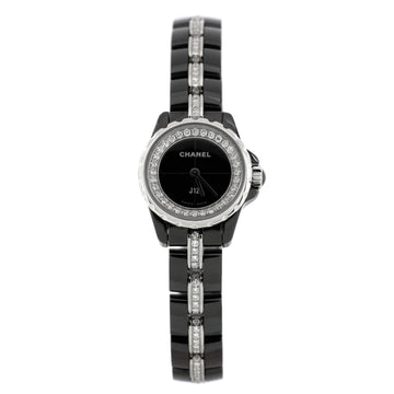 Chanel J12 XS Quartz Watch Ceramic and Stainless Steel with Diamond Flange and Bracelet 19