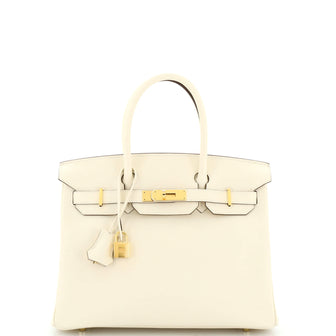 Hermes Birkin Handbag Light Epsom with Gold Hardware 30