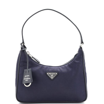 Prada Re-Edition 2005 Hobo Tessuto with Saffiano Leather Mini Blue