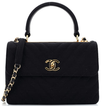 Chanel Trendy CC Top Handle Bag Chevron Jersey Small