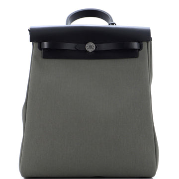 Hermes Herbag A Dos Zip Backpack Toile and Leather