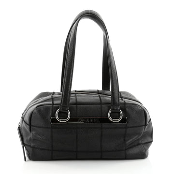Chanel Square Stitch Bowler Bag Quilted Caviar Medium 2361301
