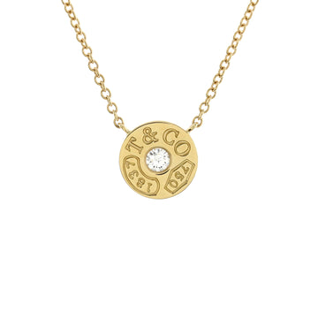 Tiffany & Co. 1837 Circle Pendant Necklace 18K Yellow Gold with Diamond