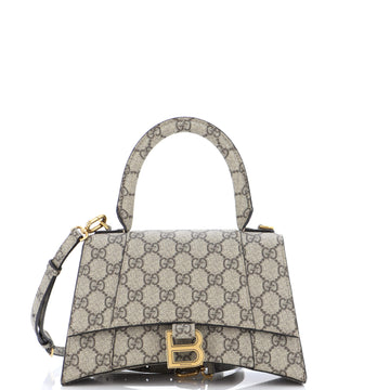 Gucci x Balenciaga The Hacker Project Hourglass Top Handle Bag GG Coated Canvas Small