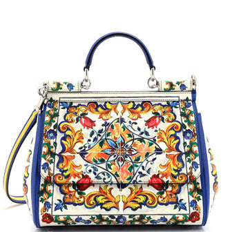 Dolce & Gabbana Miss Sicily Bag Printed Leather Medium