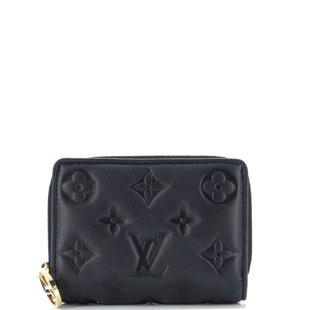 Louis Vuitton Coussin Lou Wallet Monogram Embossed Lambskin Black