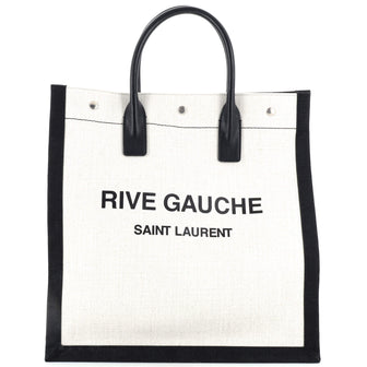 Saint Laurent Rive Gauche Bucket Bag Canvas Neutral