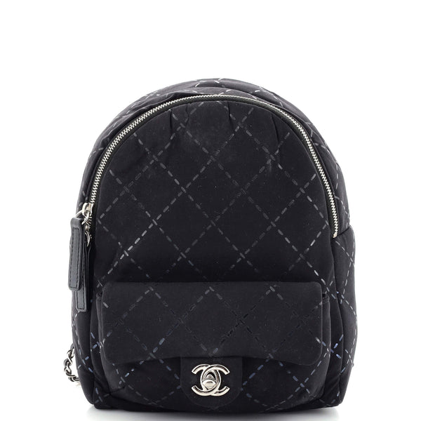 chanel mini black backpack Chanel CC Pocket Backpack Printed Nylon Mini Black 236309102