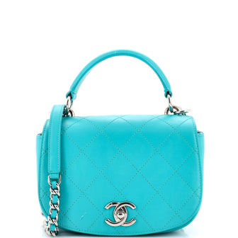 Chanel Ring My Bag Top Handle Bag Stitched Calfskin Small