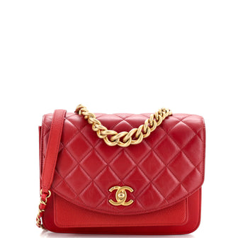 Chanel Chain Handle Flap Bag Quilted Calfskin with Caviar Small