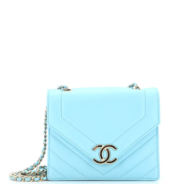 Chanel Envelope Flap Bag Chevron Calfskin Small