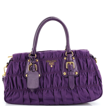 Prada Gaufre Convertible Satchel Tessuto Medium