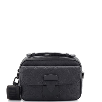 Louis Vuitton S Lock Messenger Bag Monogram Taurillon Leather Black