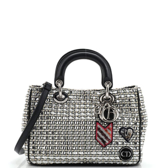 Christian Dior Diorissimo Tote Patch Embellished Metallic Tweed Mini