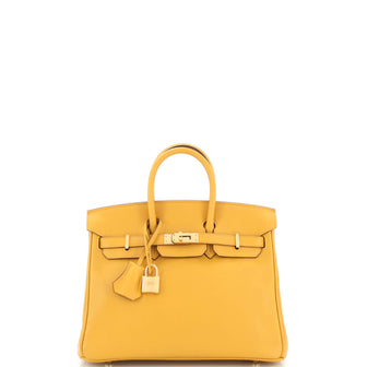 Hermes Birkin Handbag Yellow Swift with Gold Hardware 25