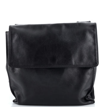 Chanel Vintage CC Flap Messenger Bag Embossed Leather