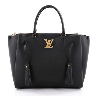 Louis Vuitton Lockmeto Handbag Leather Black