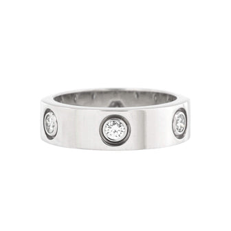 Cartier Love Band 6 Diamonds Ring 18K White Gold with Diamonds