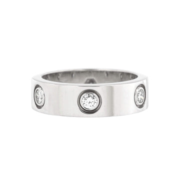 Cartier Love Band 6 Diamonds Ring 18K White Gold with Diamonds