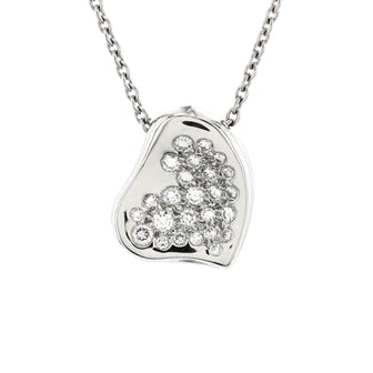 Tiffany & Co. Elsa Peretti Full Heart Pendant Necklace Platinum with Pave Diamonds